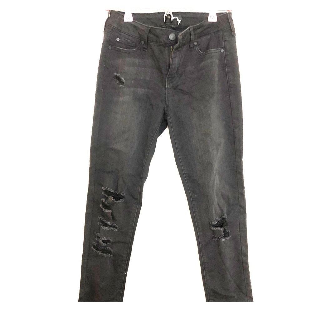 Black washed ripped jeans